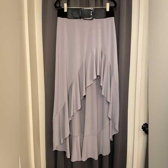Venus Skirt High-Low with Attached Belt Size M Gray. - Picture 1 of 16